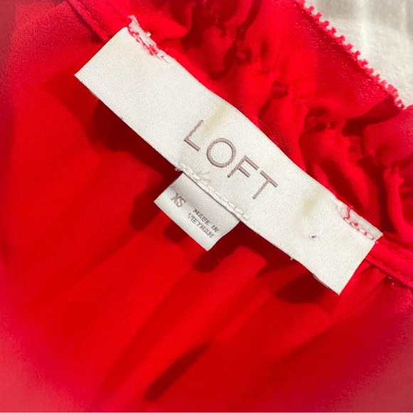 Loft flowy chiffom tie neck boho peplum top ❤️ - Picture 6 of 7